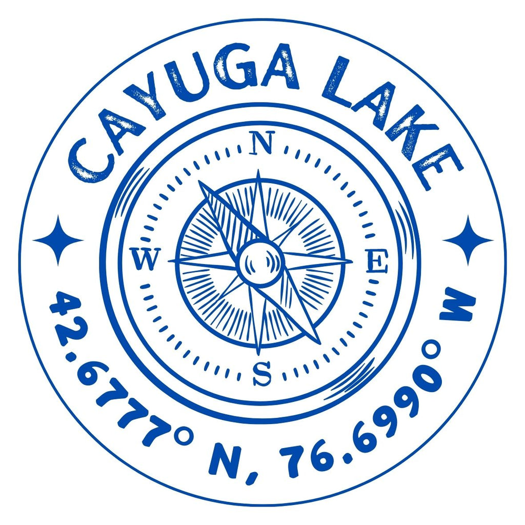 Cayuga Lake compass rose coordinates