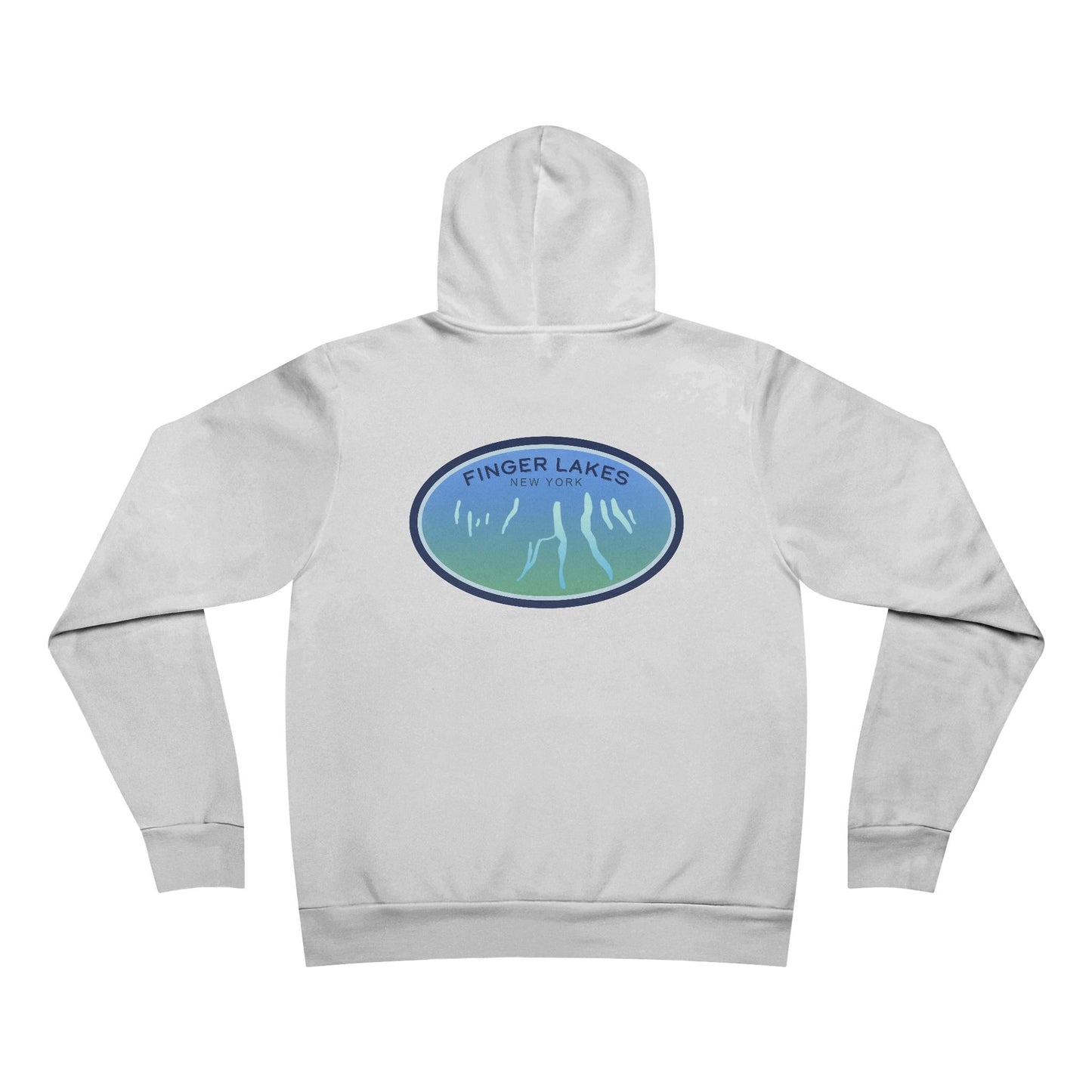 Finger Lakes Blue Iconic Hoodie — Bella + Canvas Xtra Soft Pullover