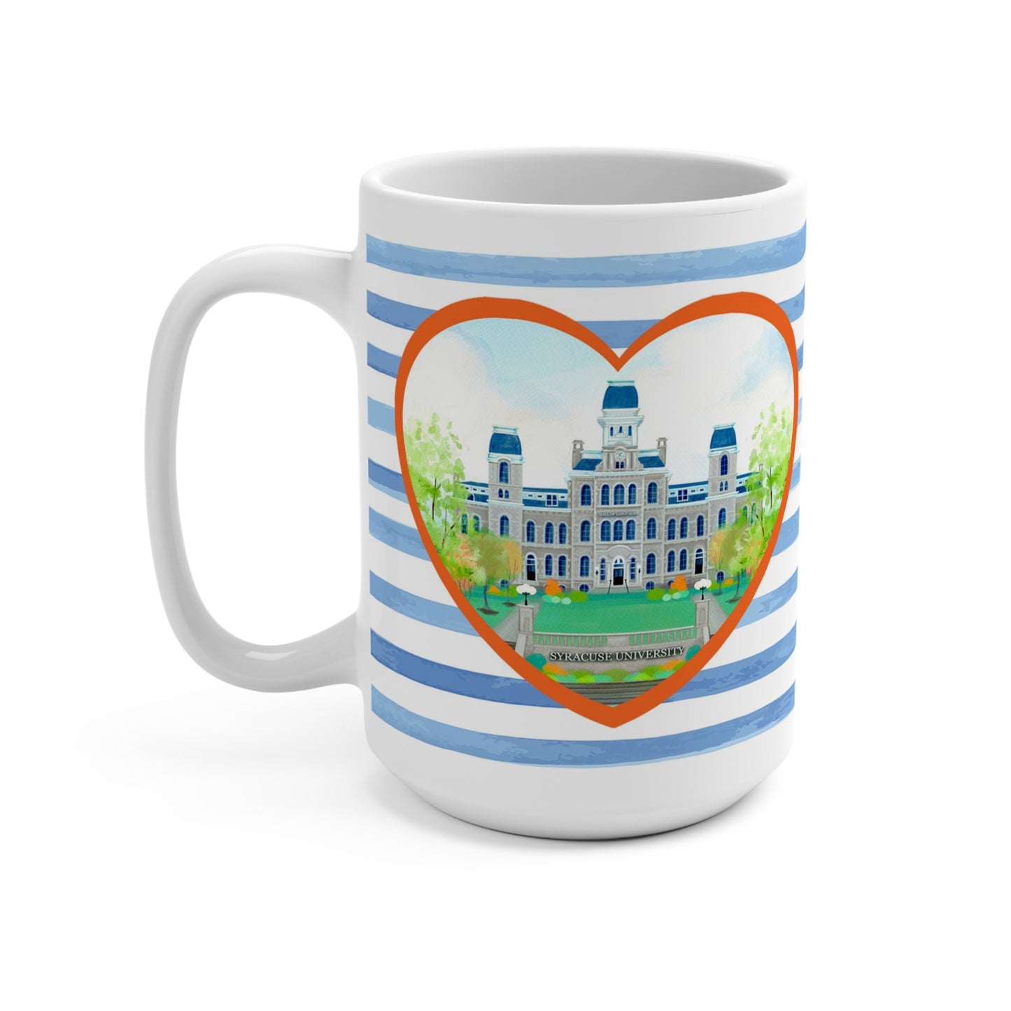 Syracuse University Blue Stripe Mug 15oz