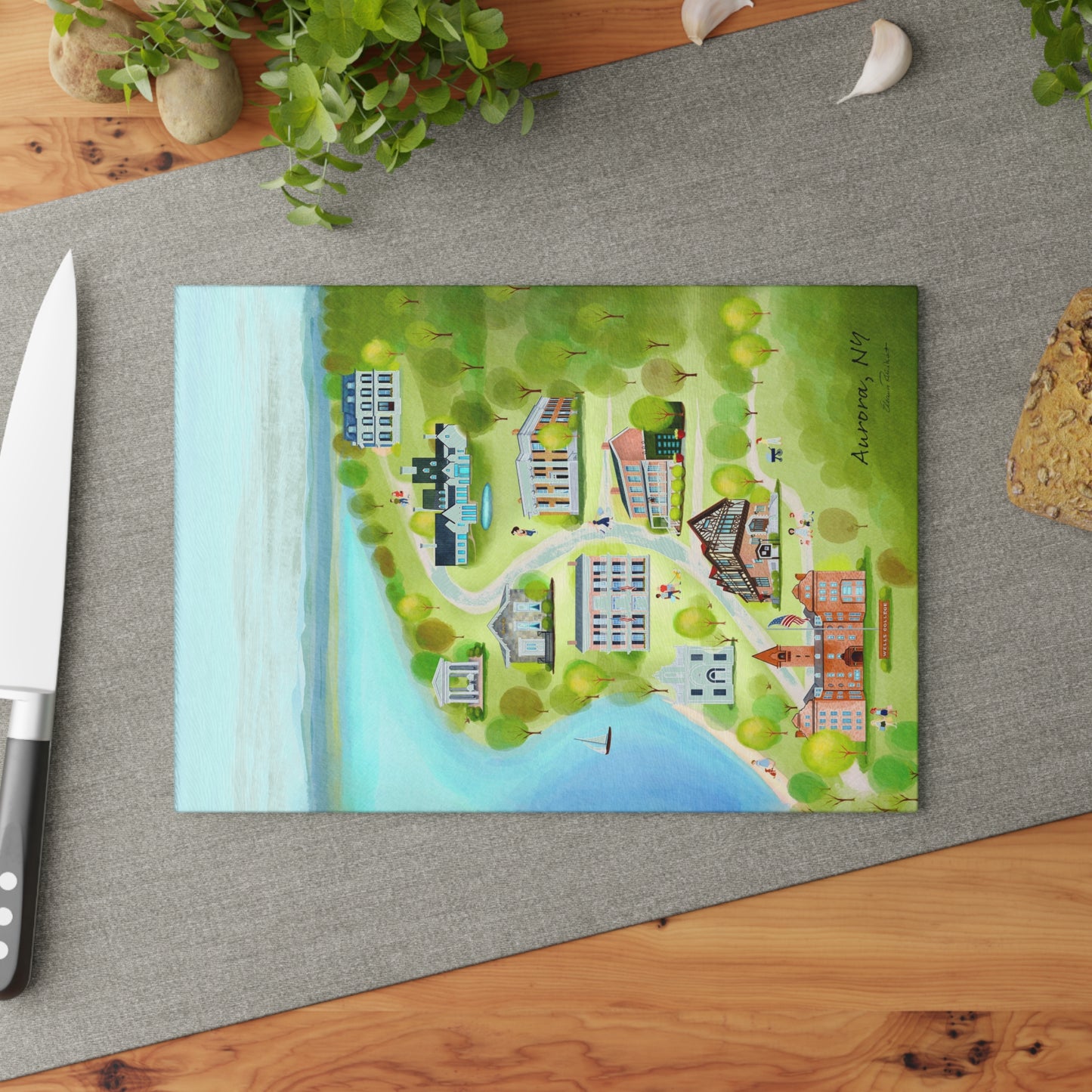 Aurora Village Glass Charcuterie and Cutting Board