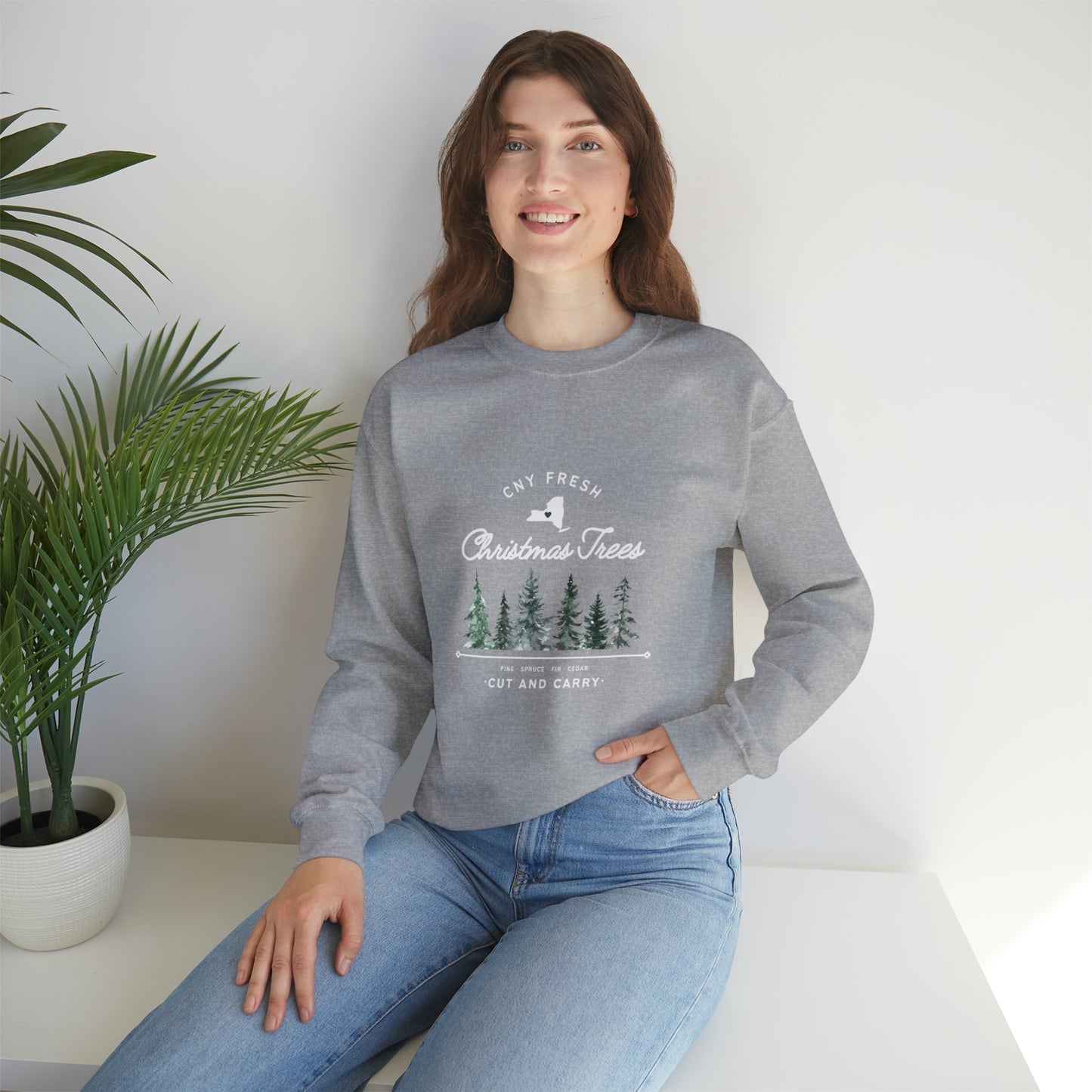 CNY Fresh Christmas Trees - Unisex Crewneck Sweatshirt