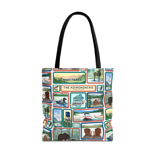 Adirondack Adventure Scenes Tote Bag – Eco-Friendly Nature Lover's Bag - Made in the USA
