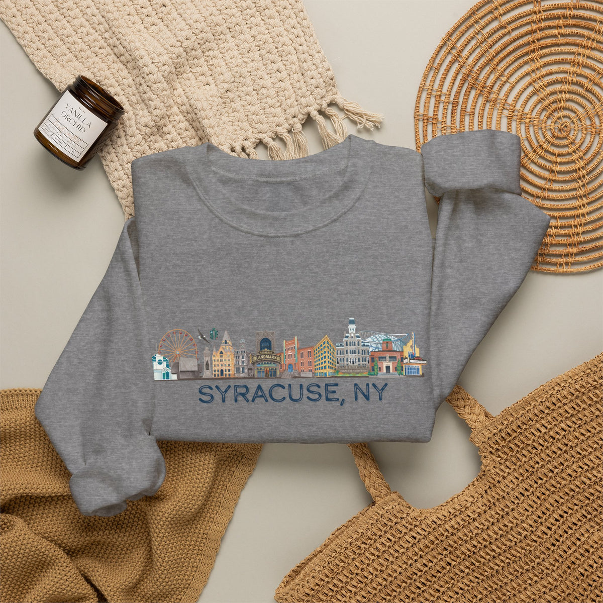 Syracuse Skyline Crewneck Sweatshirt — Syracuse Inspired Fall Pullover