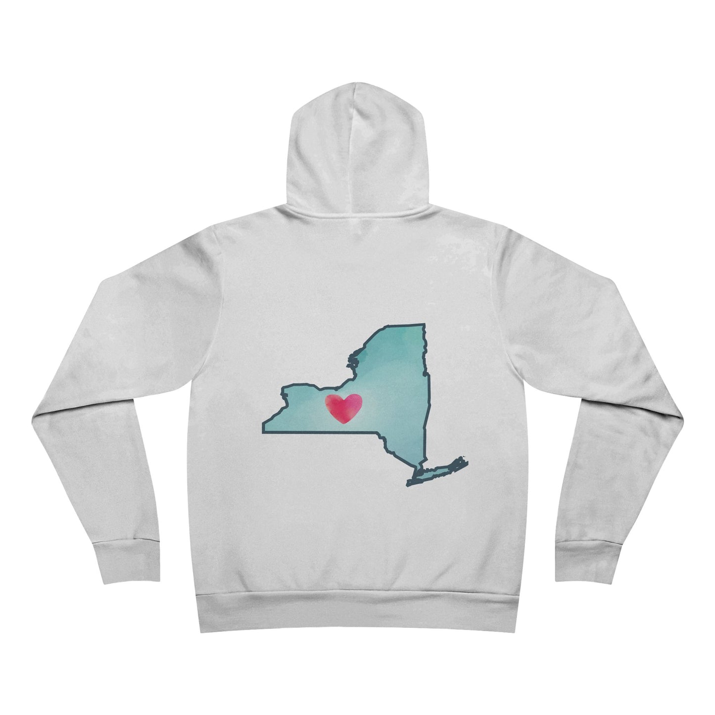 Heart in NY State - Cozy Unisex Sponge Fleece Pullover Hoodie