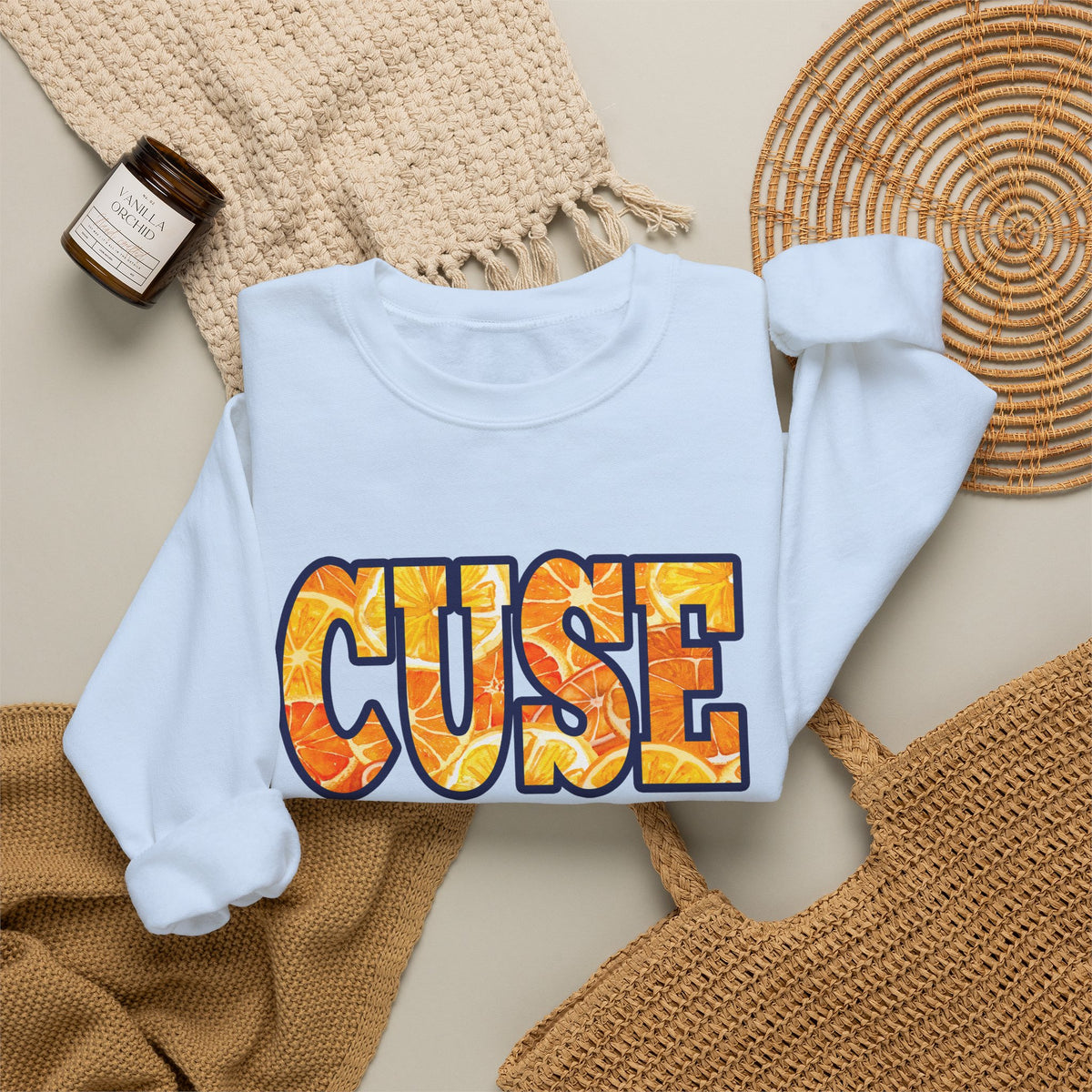 CUSE Orange Slices Crewneck Sweatshirt — Syracuse Inspired Fall Pullover