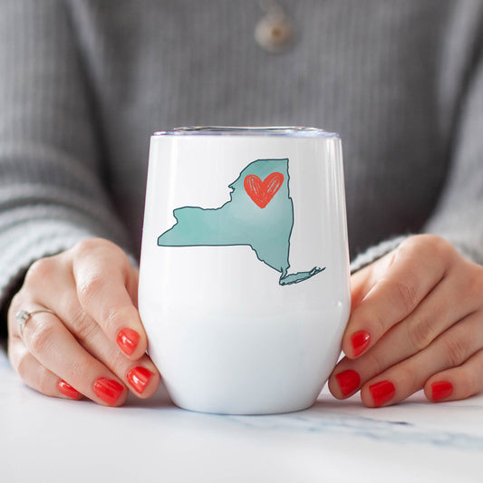 Adirondack Heart Wine Tumbler, Stainless Steel