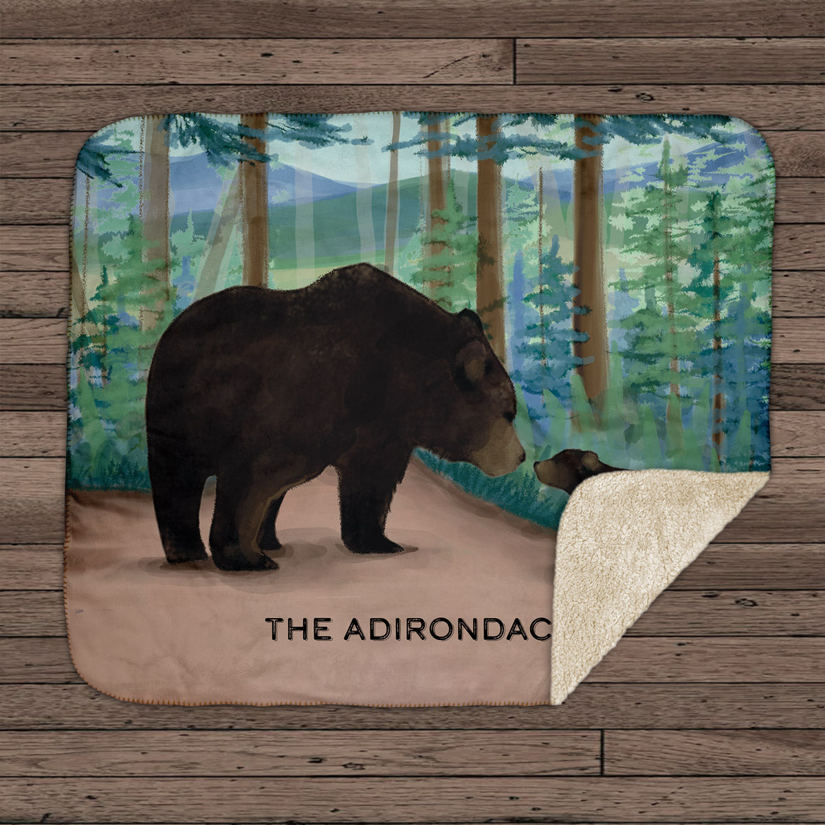 Adirondack Black Bears Sherpa Fleece Blanket 50x60 - Curbstone