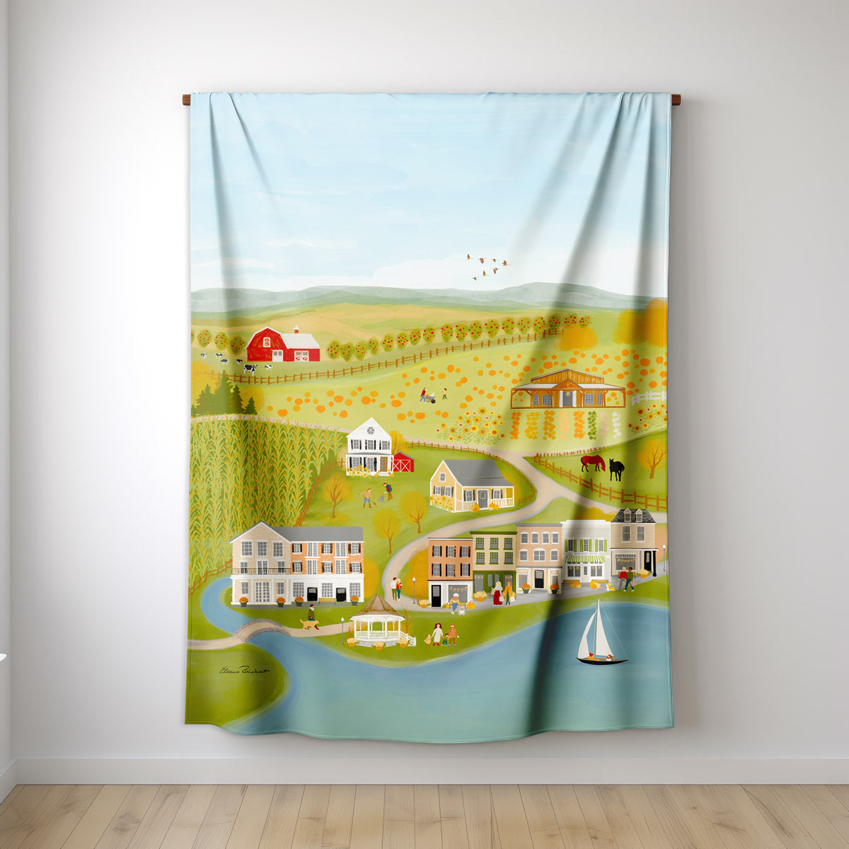 Autumn in Upstate NY Summer Light Fleece Throw Blanket