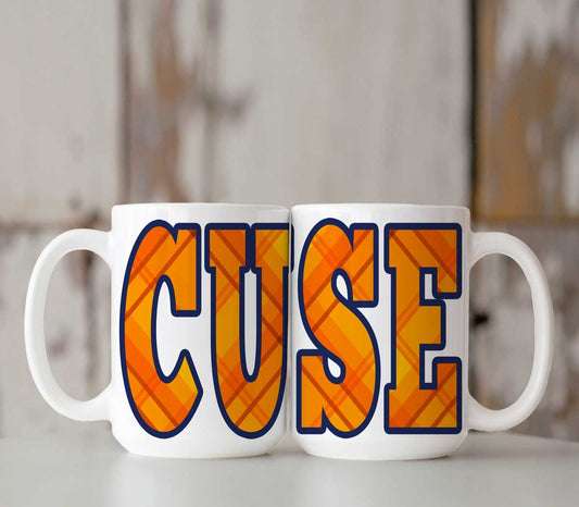 Syracuse CUSE Plaid Mug 15oz
