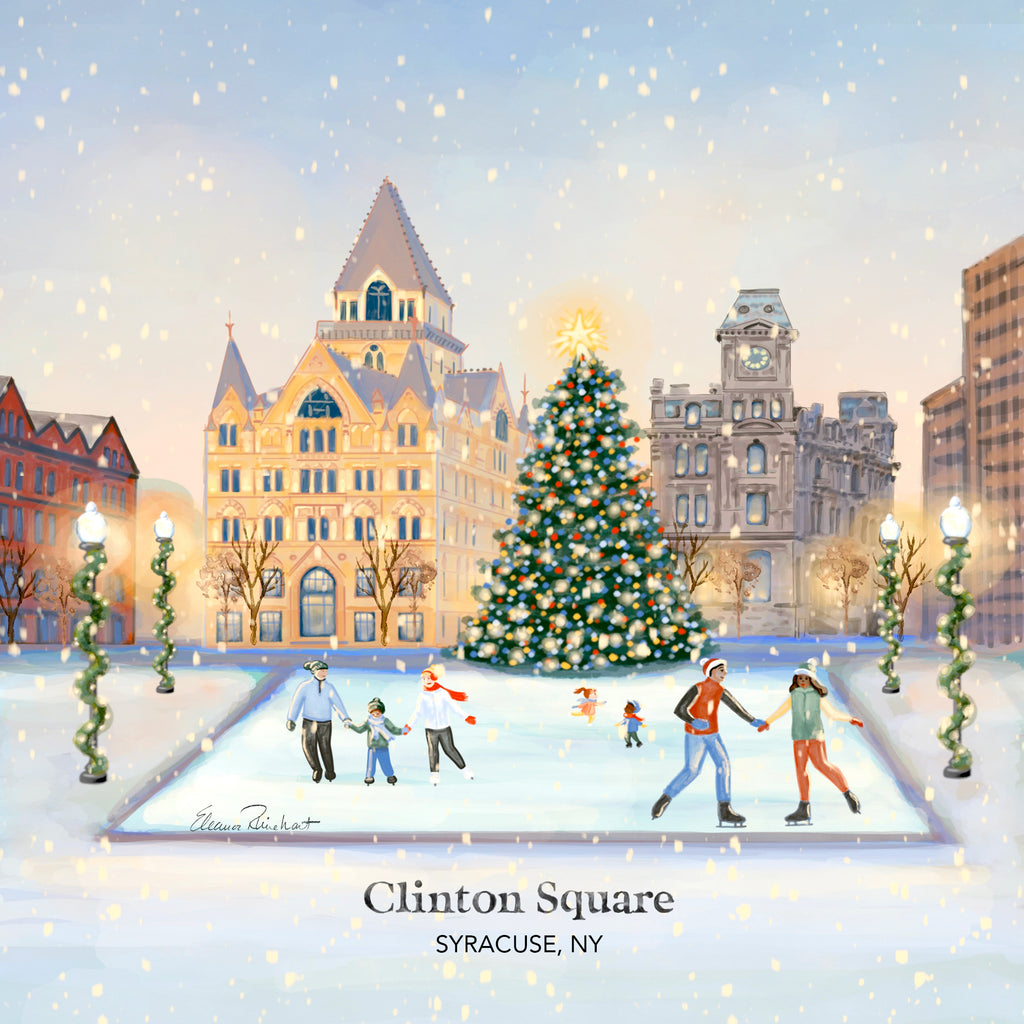 Clinton Square Christmas, Syracuse Framed Mini Print