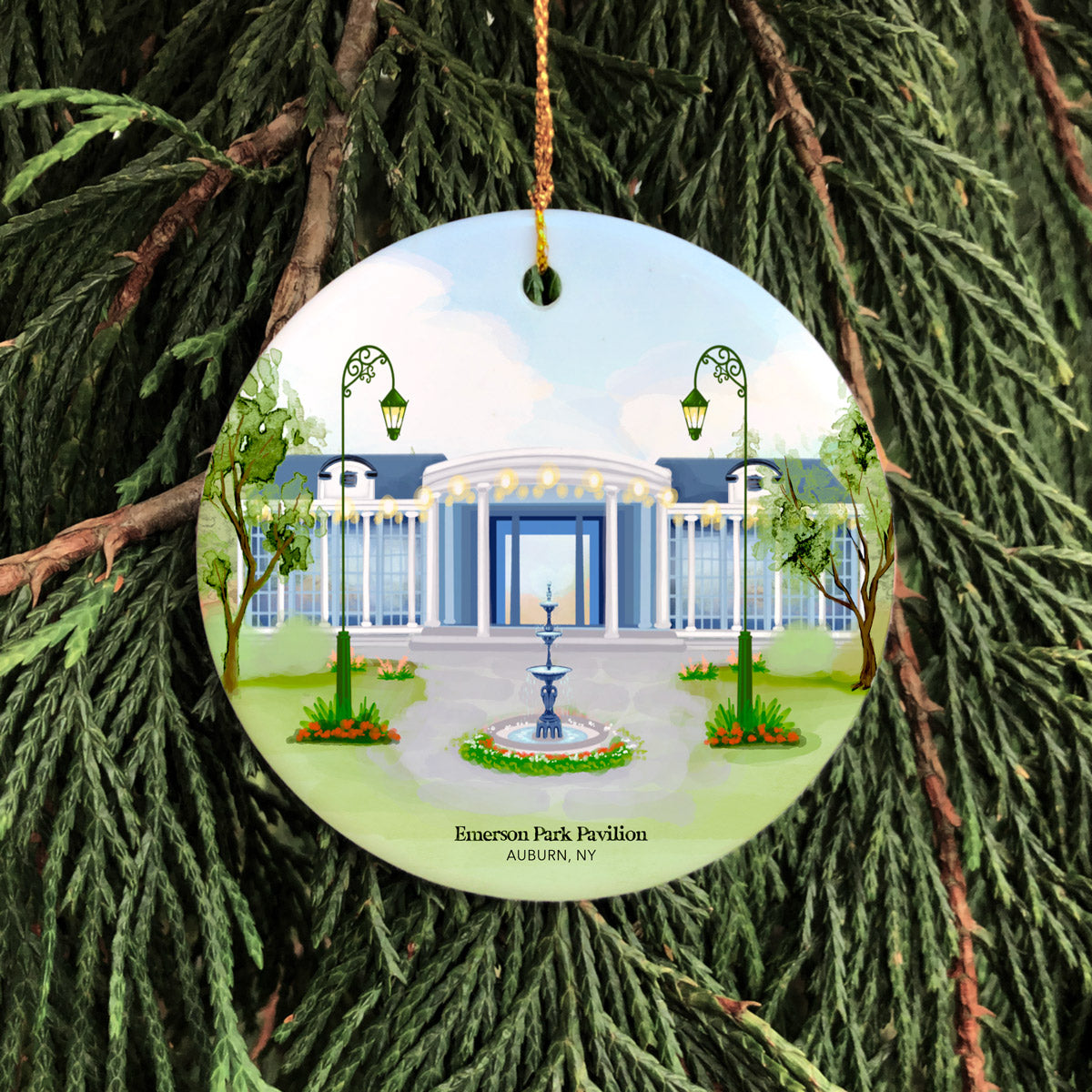 Emerson Park Auburn, NY Porcelain Ornament