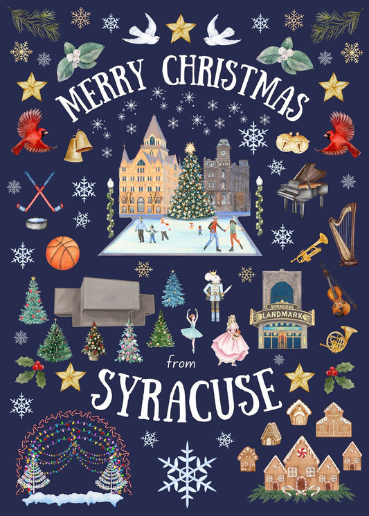 Syracuse NY Folk Art Christmas Folded Cards
