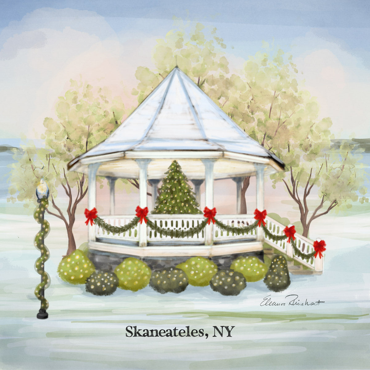 Gazebo Christmas Skaneateles Framed Mini Print