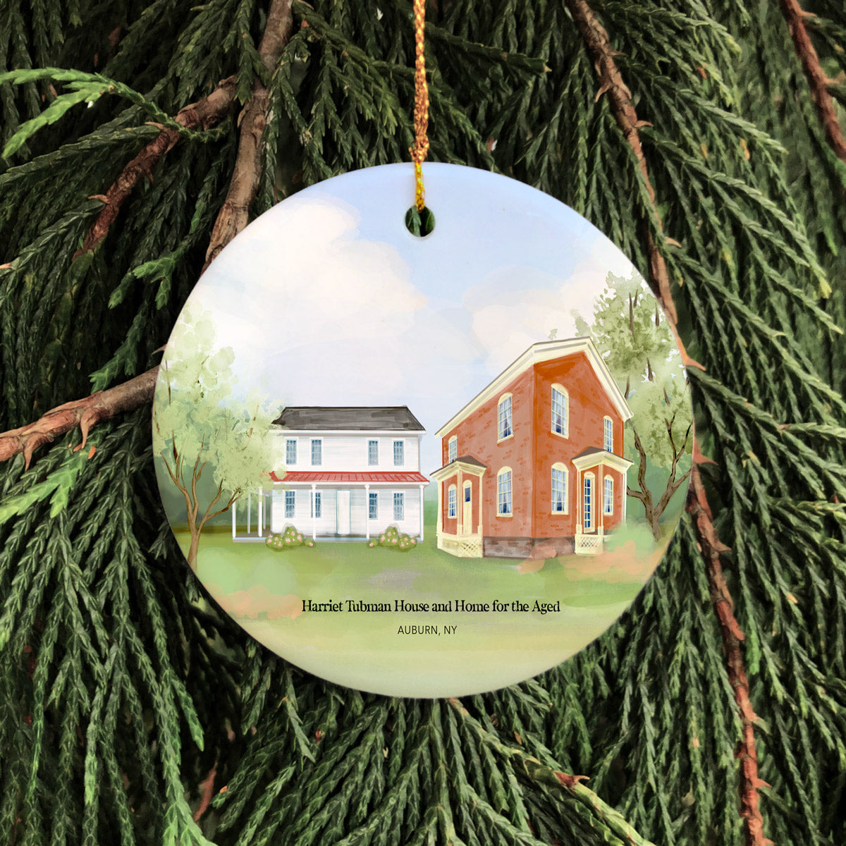 Harriet Tubman House Auburn, NY Porcelain Ornament