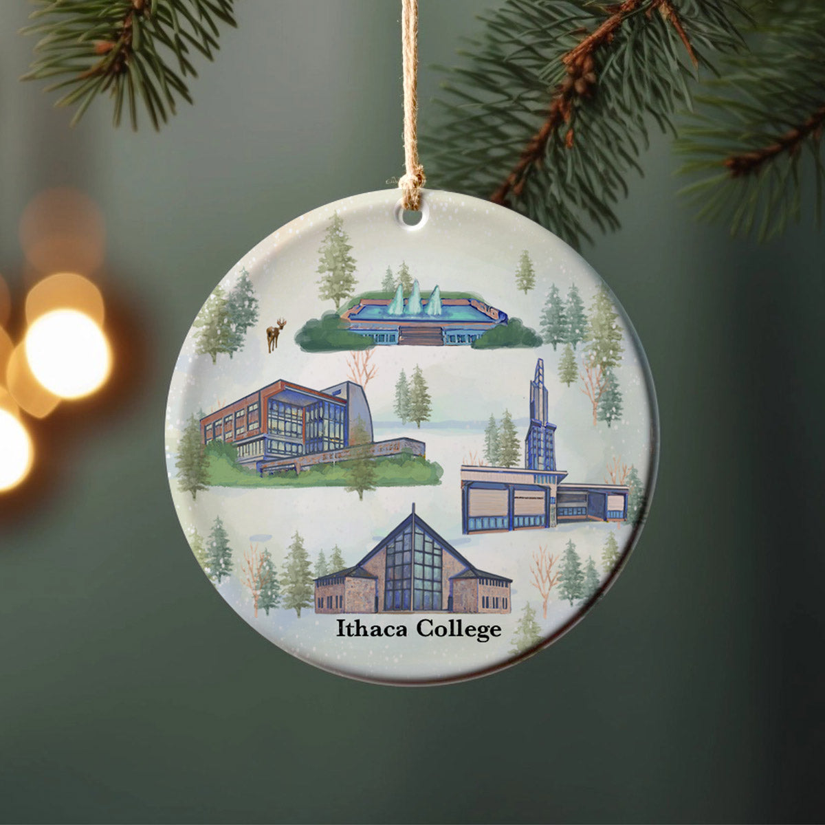 Ithaca College - Porcelain Ornament