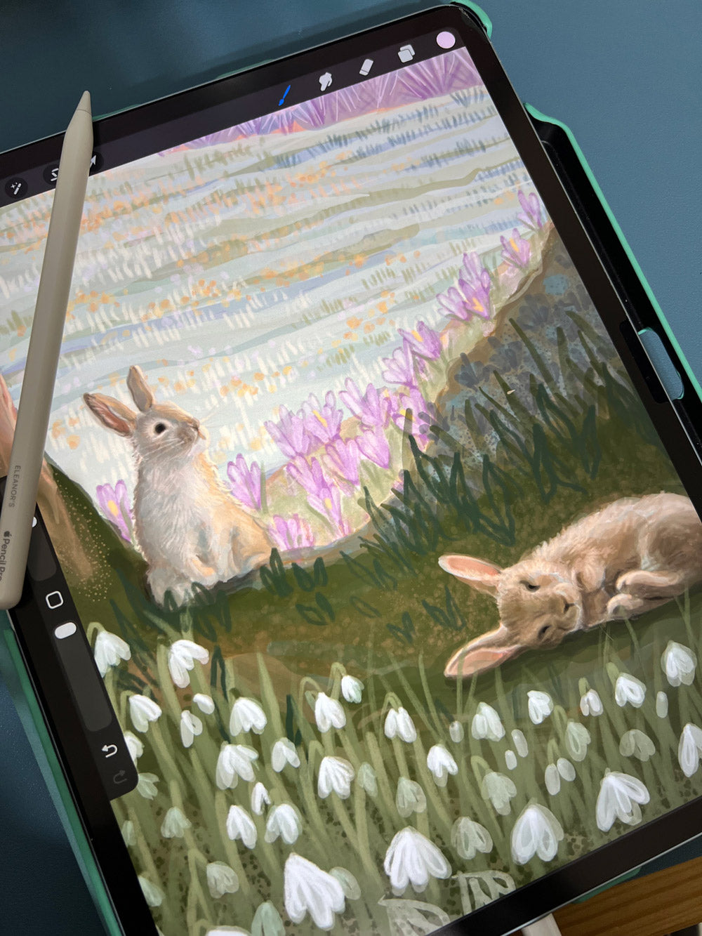 Between Snow and Bloom - Fine Art Print - Bunny, Rabbit, Easter Decor