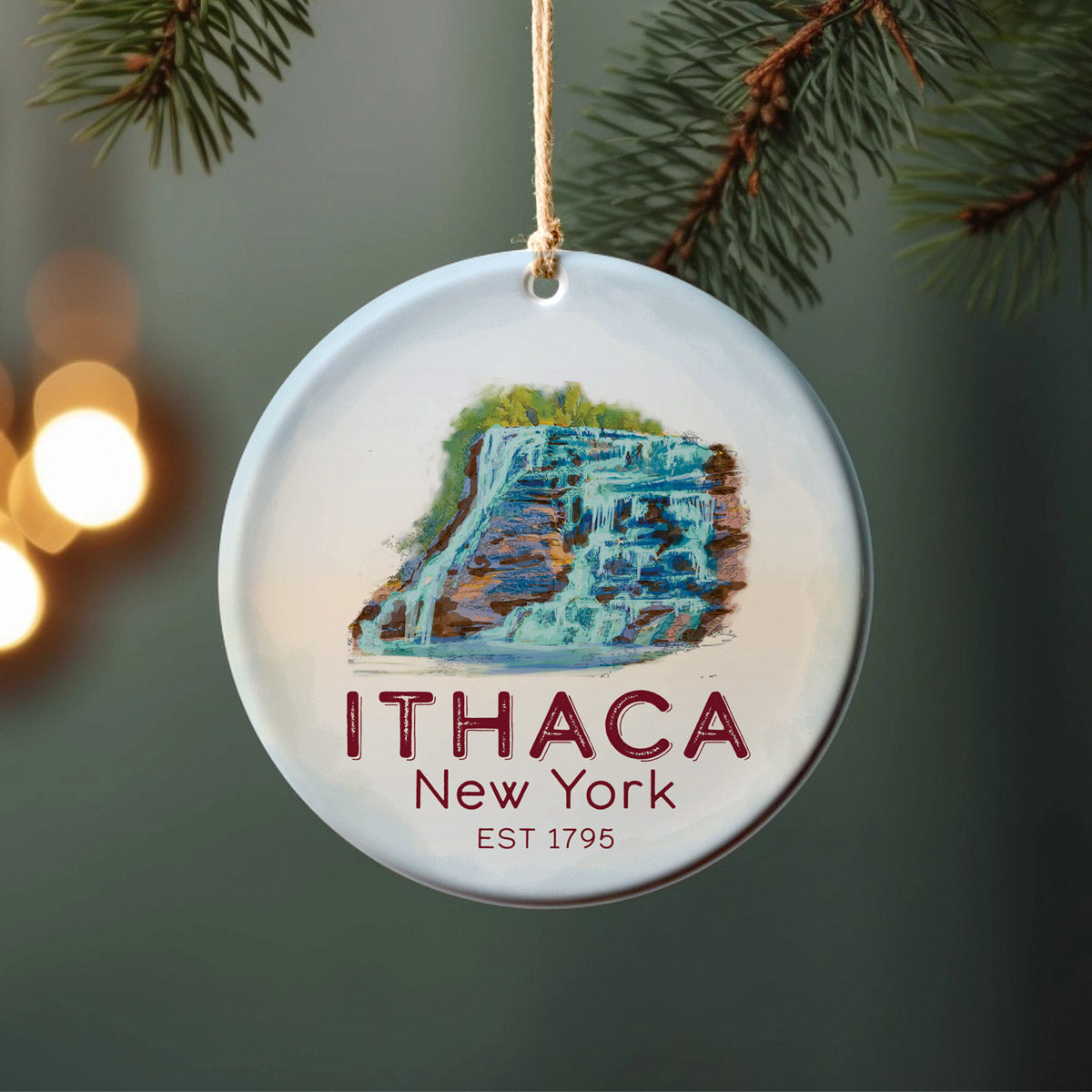 Ithaca Falls - Porcelain Ornament