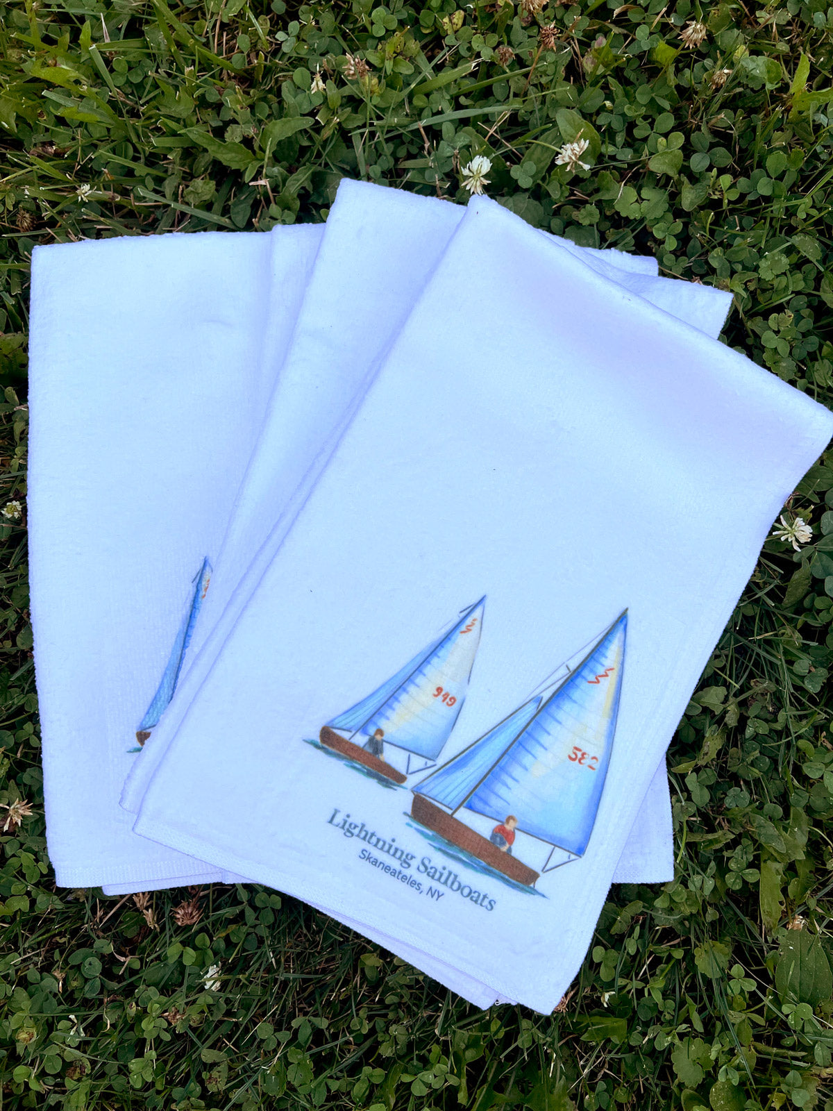 Lightning Sailboats Skaneateles NY - Fluffy Kitchen Towel