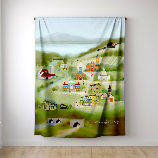 Marcellus, NY Summer Light Fleece Throw Blanket