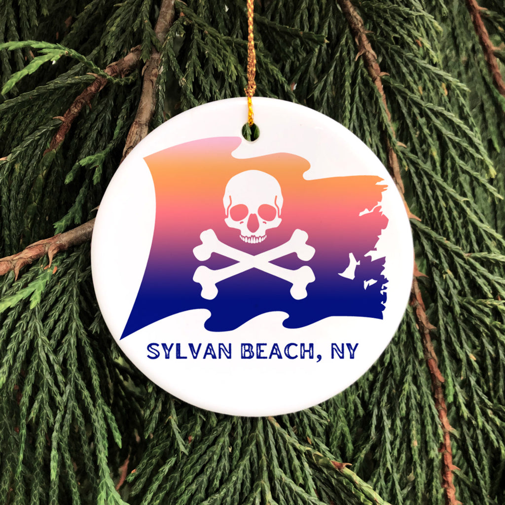 Sylvan Beach Pirate Flag Ceramic Ornament