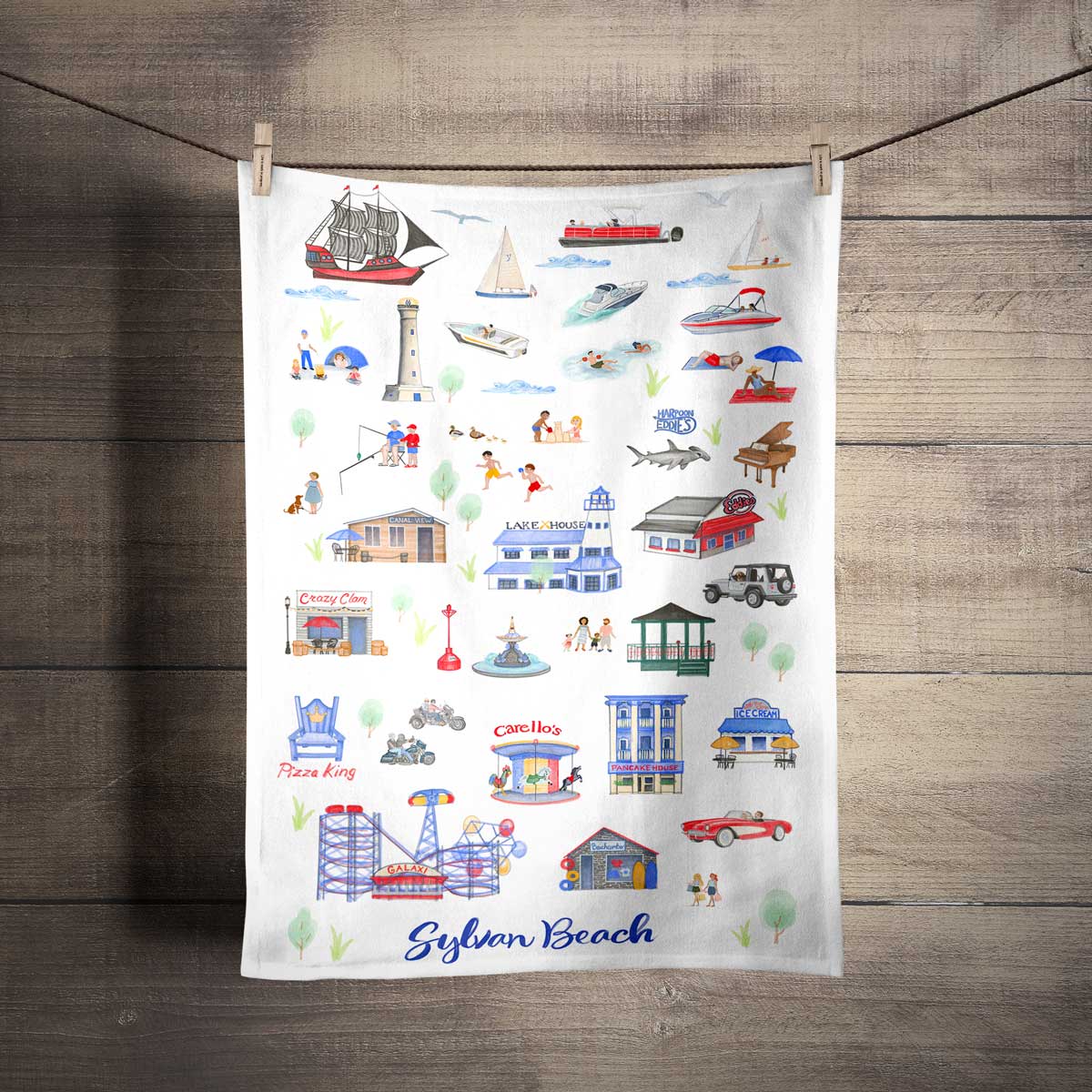 Sylvan Beach, NY Tea Towel
