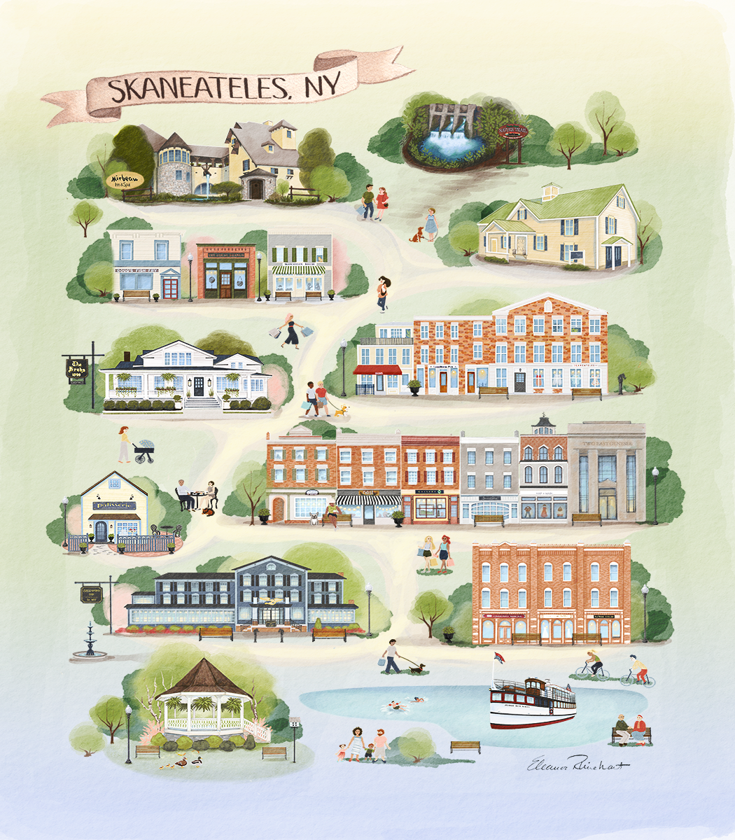 Skaneateles, NY Summer Fine Art Print - Framed Mini