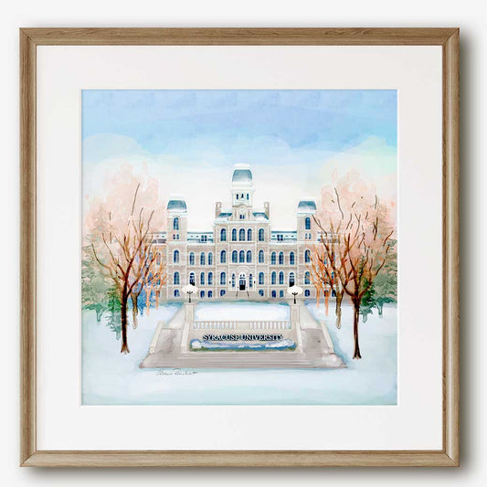 Hall of Languages Winter Syracuse University, NY - Fine Art Print
