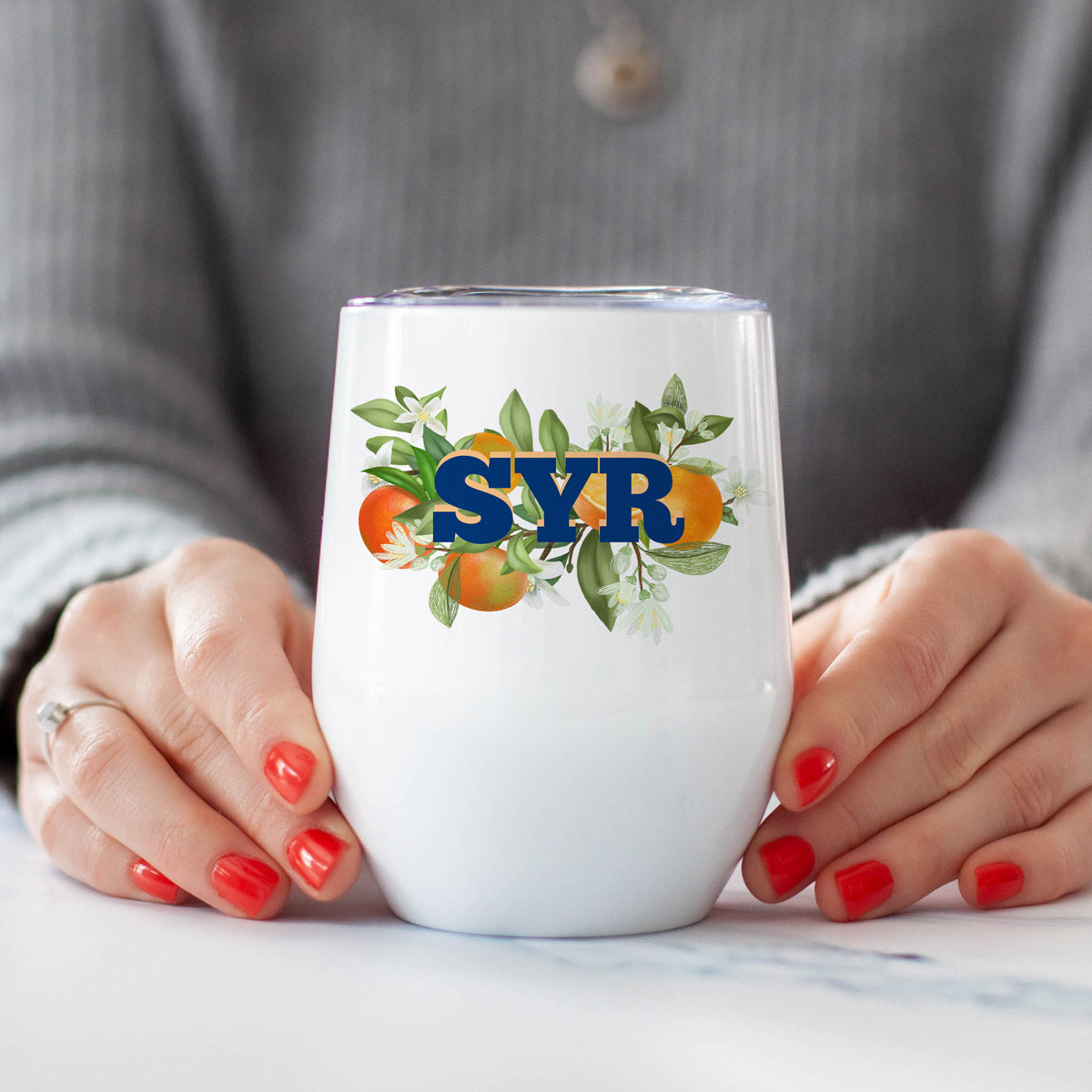 SYR Orange Blossom Wine Tumbler, Stainless Steel