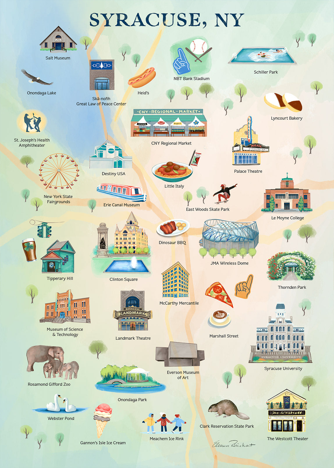 Syracuse NY Folded Notecards