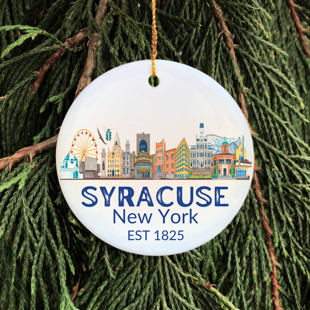 Syracuse Skyline Porcelain Ornament