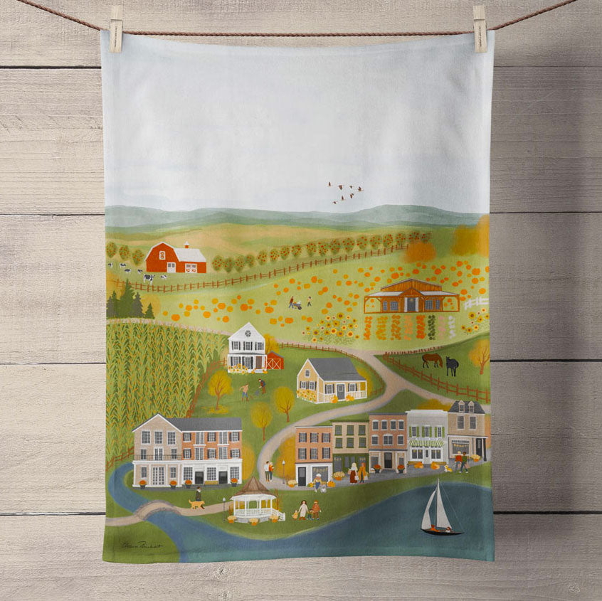 Skaneateles/Marcellus Autumn Tea Towel - SALE