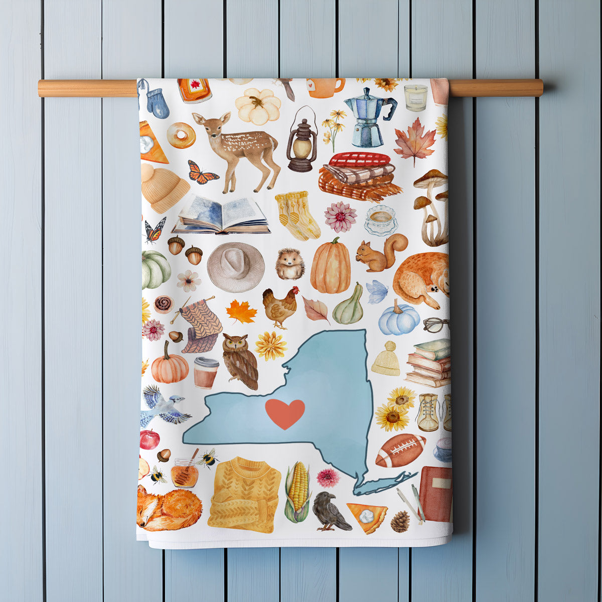 All the Fall NY State Tea Towel - SALE