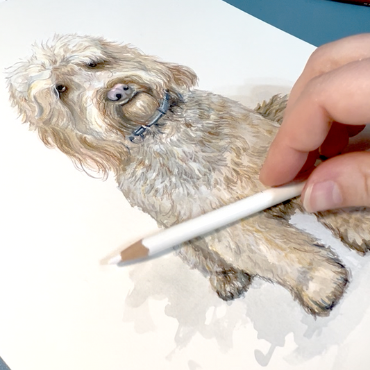 JANUARY BOOKING - Custom Watercolor Pet Portrait - Hand Painted Original Artwork from Your Photos, Custom details added