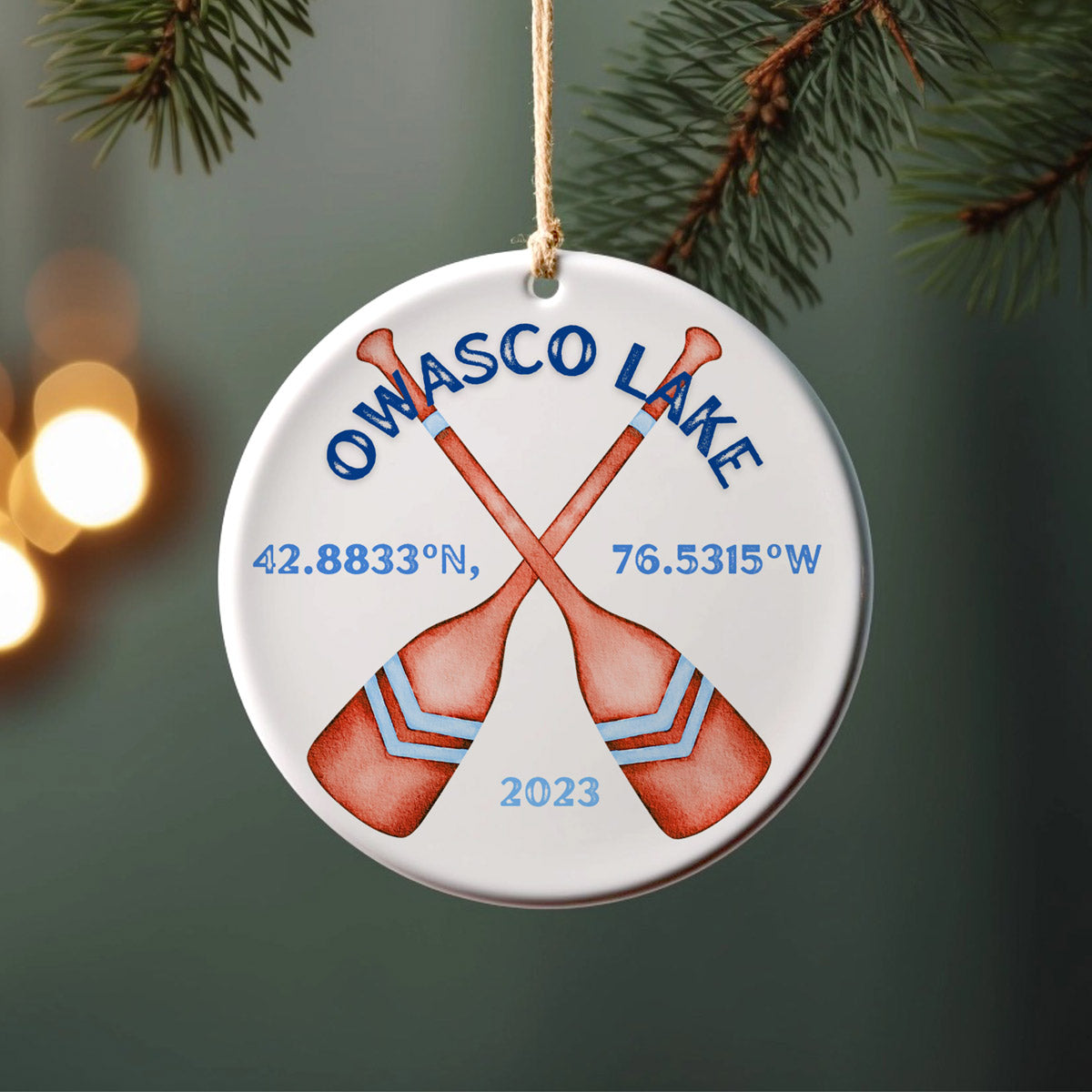 Owasco Lake OARS Auburn, NY Porcelain Ornament