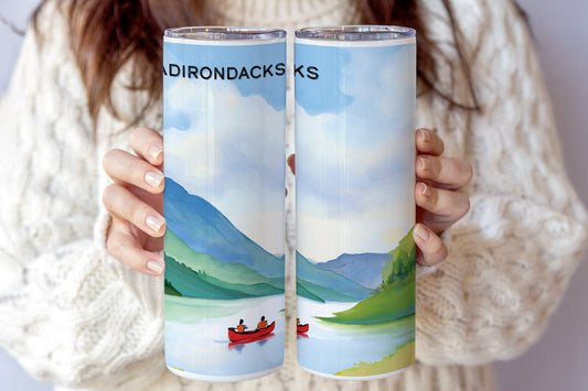 Adirondack Park Red Canoe Skinny Coffee Stainless Steel Tumbler