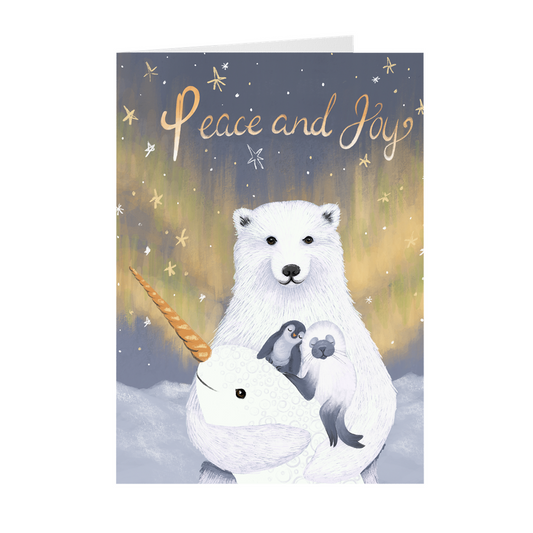 Arctic Animals Peace and Joy Greeting Cards *Custom Printed Item*