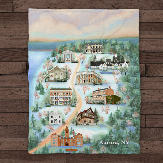 Aurora Christmas Sherpa Fleece Throw Blanket