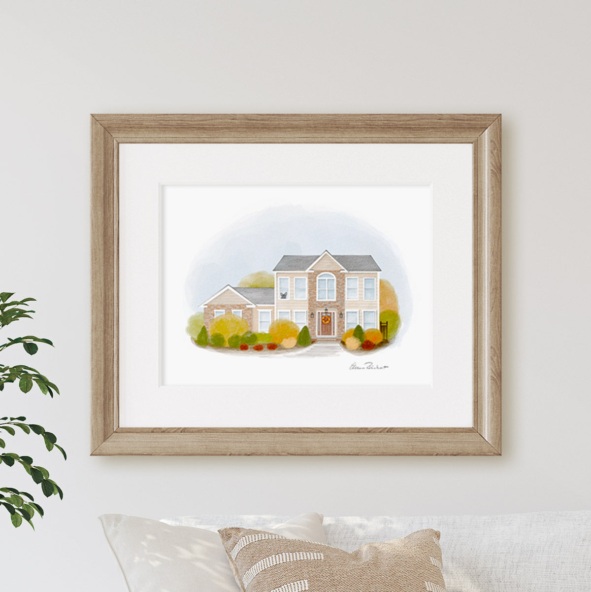 Custom Watercolor House Portrait Illustration - hand painted, original artwork from your photos
