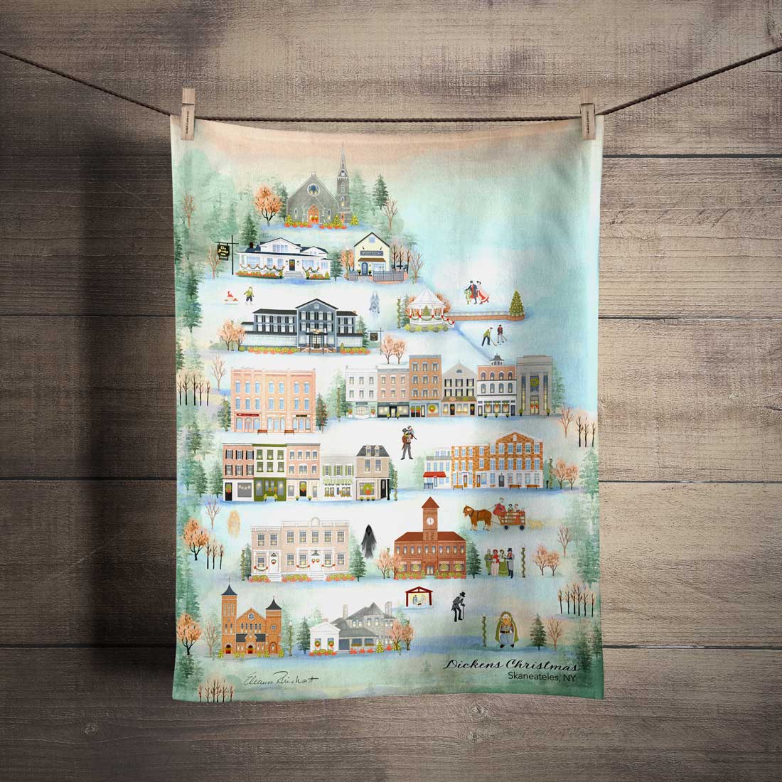 Dickens Christmas Tea Towel - SALE