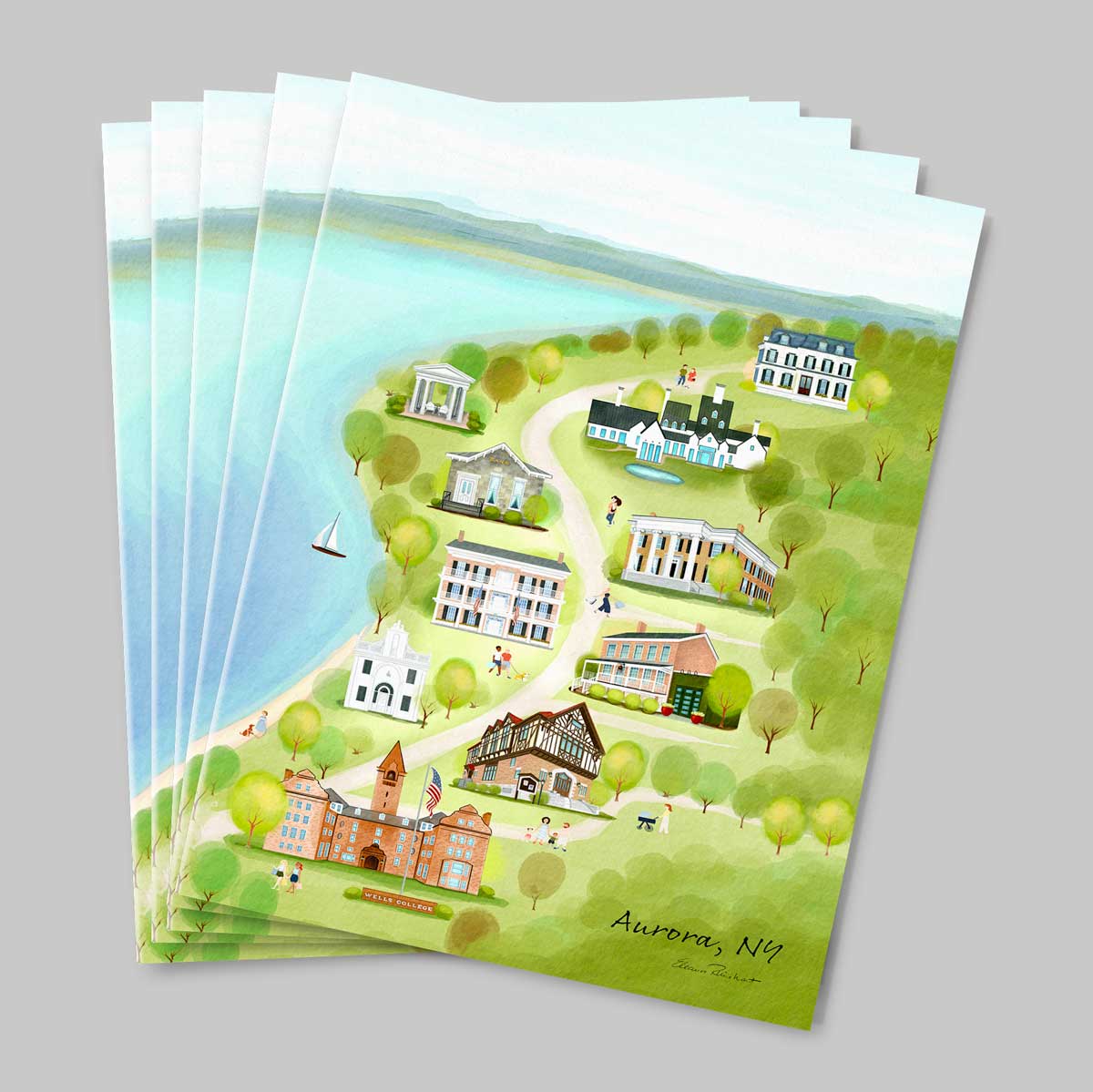 Aurora NY Summer Folded Notecard Set