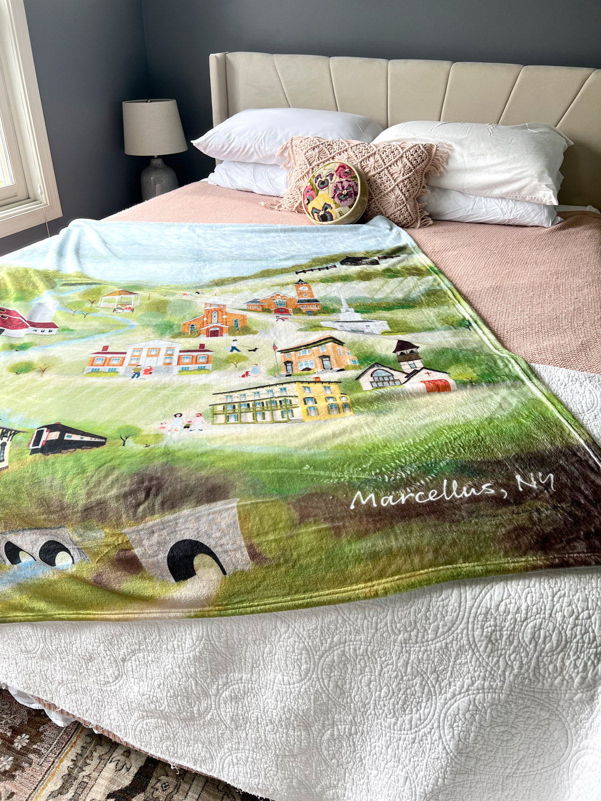 Marcellus, NY Summer Light Fleece Throw Blanket