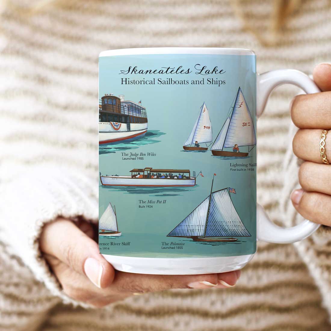 Skaneateles Lake Historical Ships and Sailboats - 15oz Mug