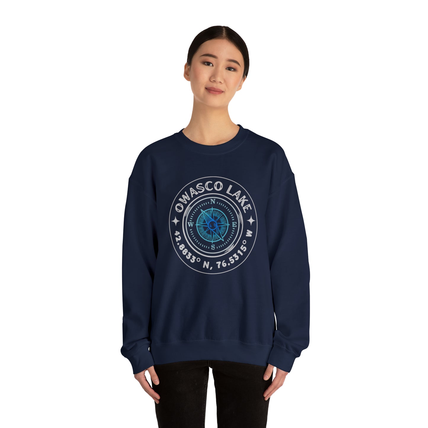 Owasco Lake Compass - Unisex  Crewneck Sweatshirt
