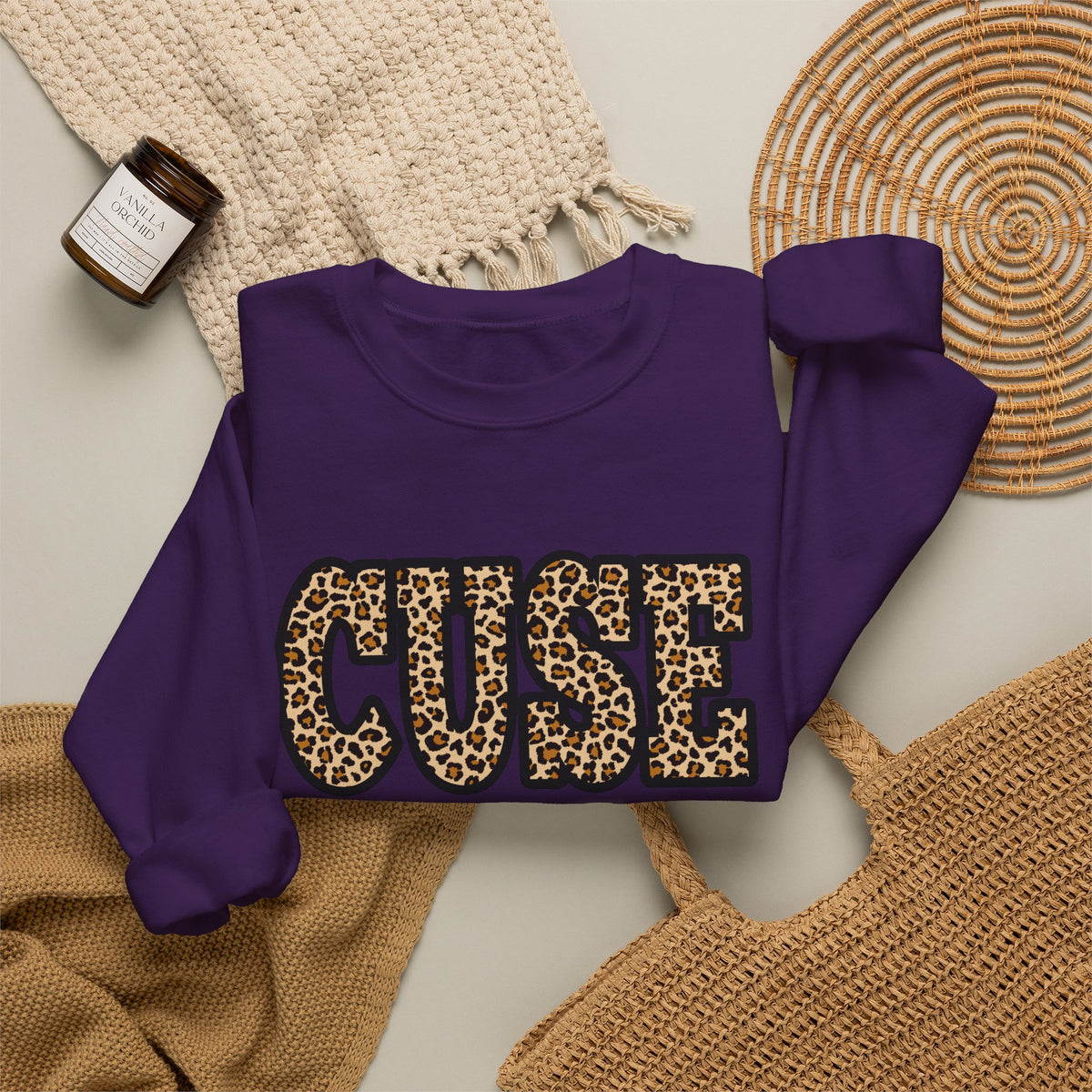 CUSE Leopard Print Crewneck Sweatshirt