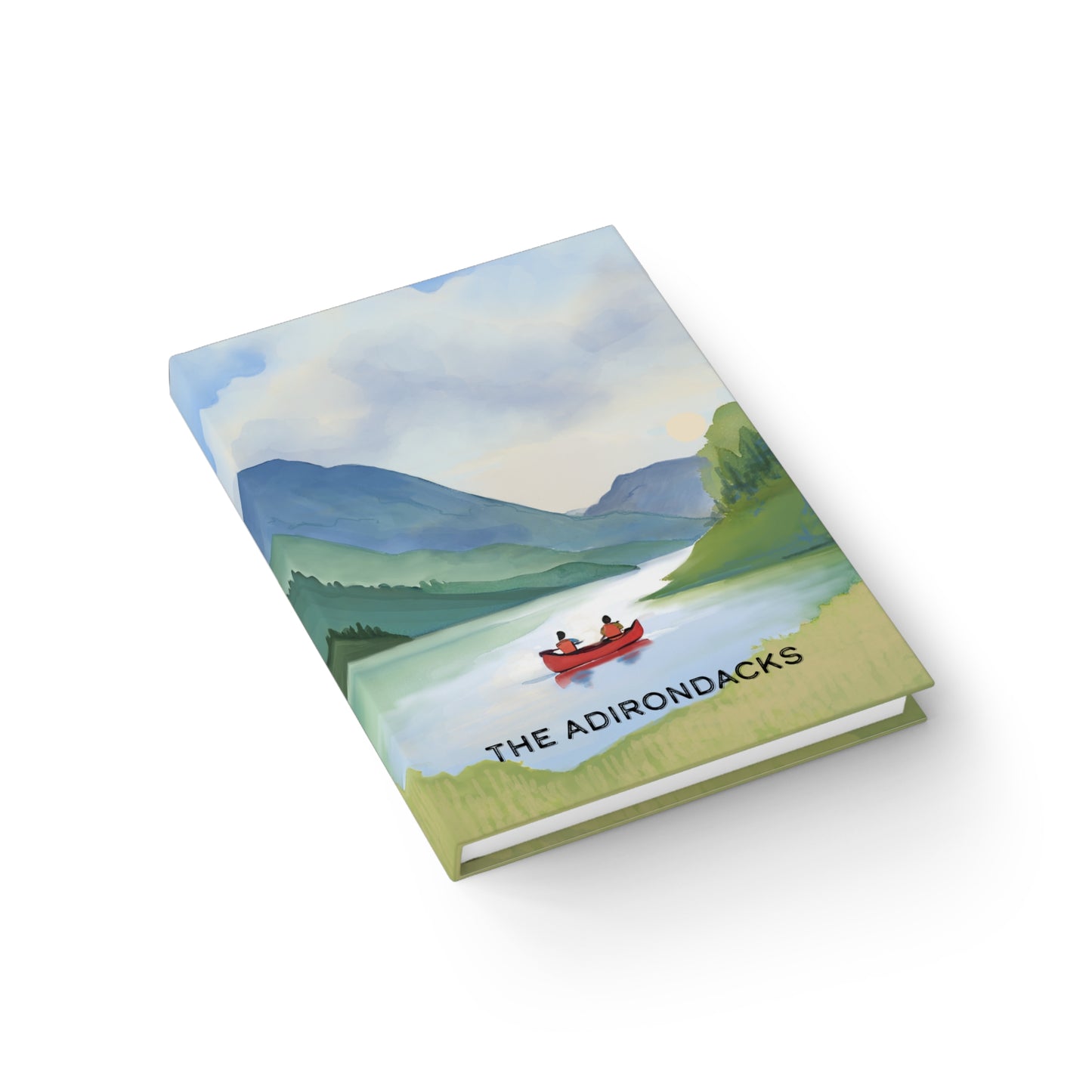 Red Canoe, The Adirondacks, Watercolor Illustrated Journal - Explore Nature and Adventures - Made in the USA