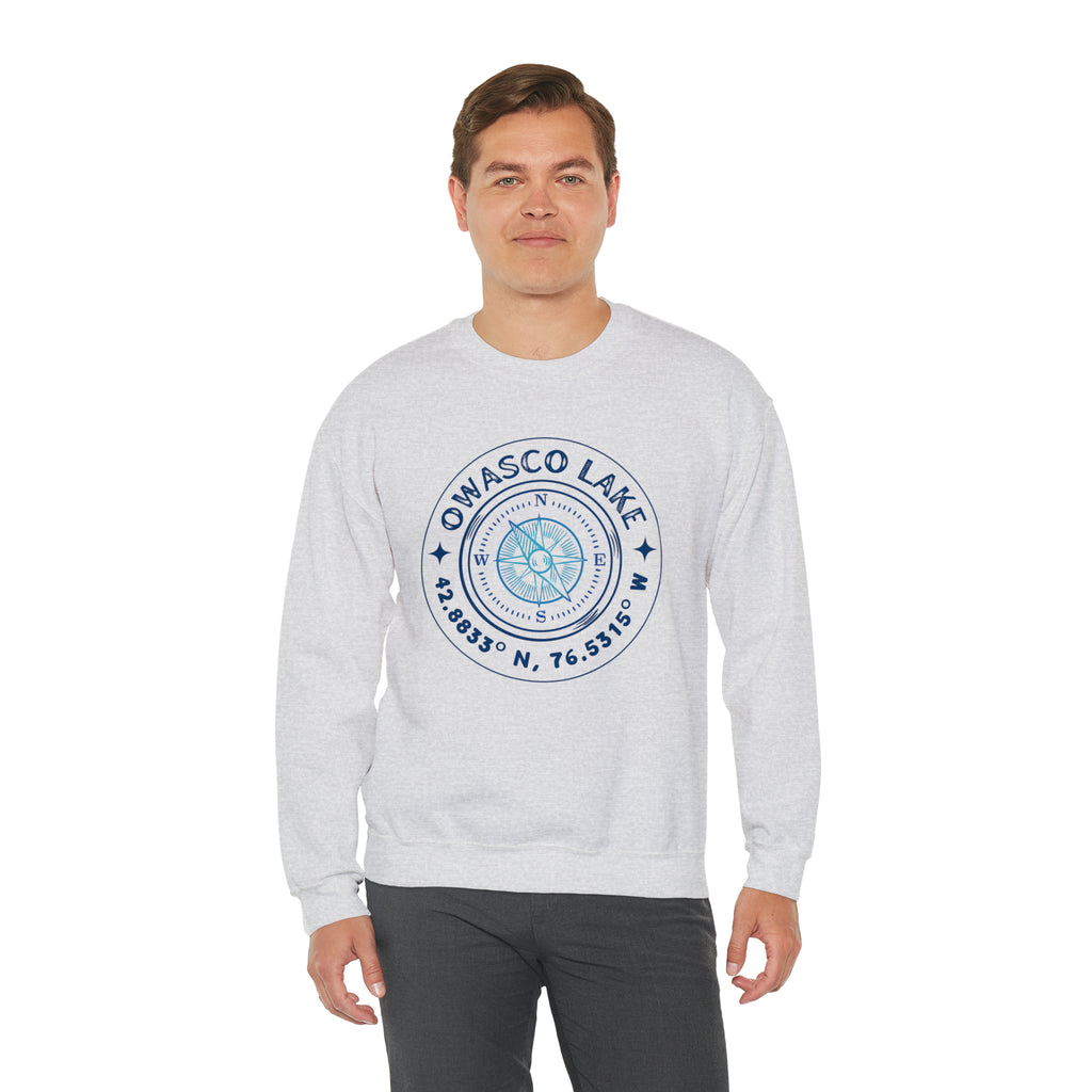 Owasco Lake Compass - Unisex  Crewneck Sweatshirt