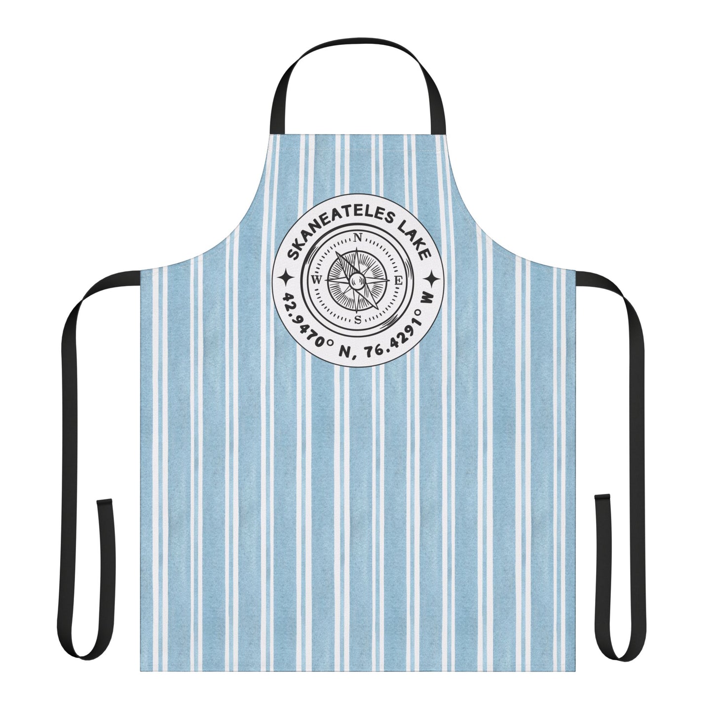 Skaneateles NY Compass Blue Cabana Apron - Perfect for Lake Lovers, Chefs, and Home Cooks