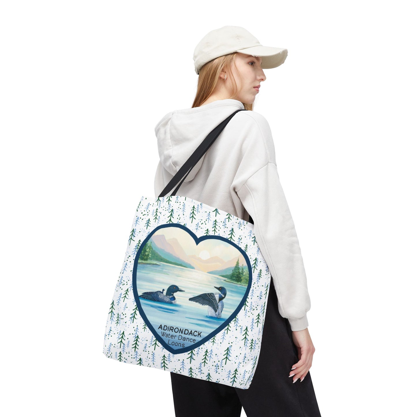 Loon Family, Water Dance, Adirondack Park Tote Bag – Eco-Friendly Nature Lover's Bag - Made in the USA
