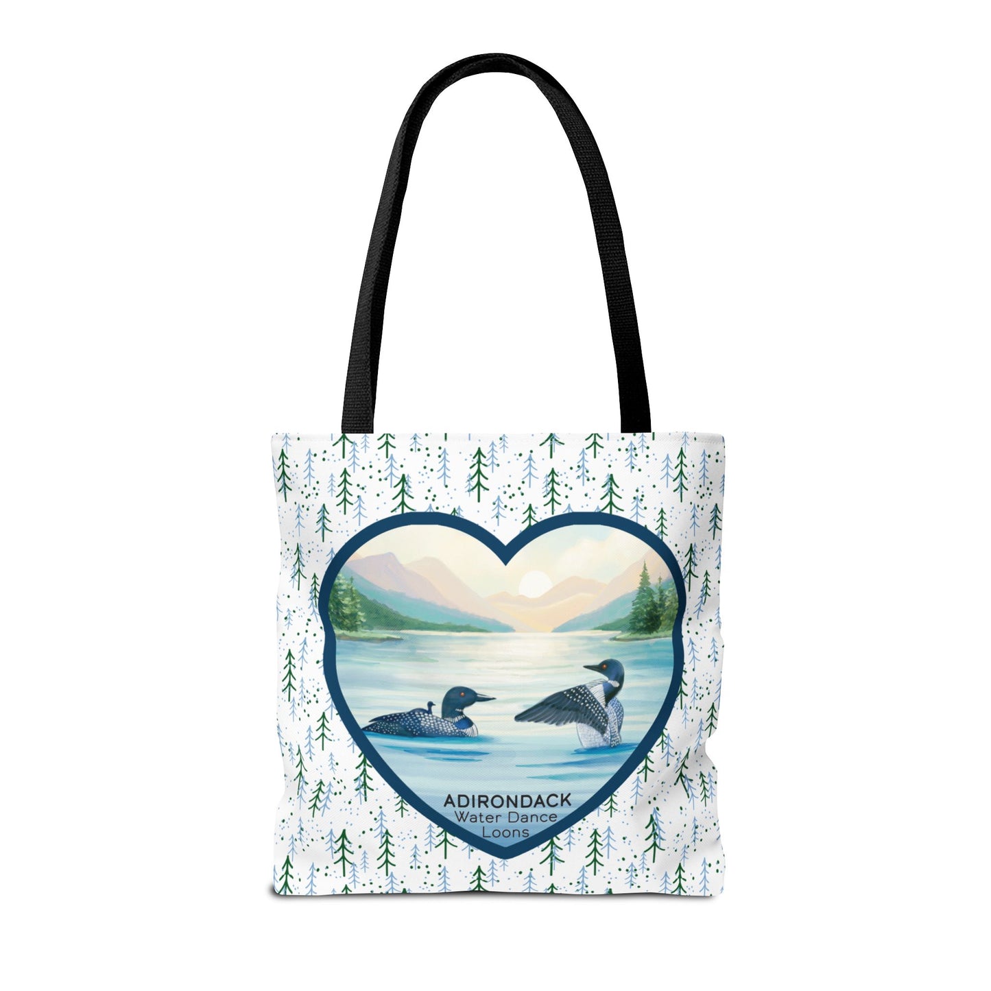 Loon Family, Water Dance, Adirondack Park Tote Bag – Eco-Friendly Nature Lover's Bag - Made in the USA