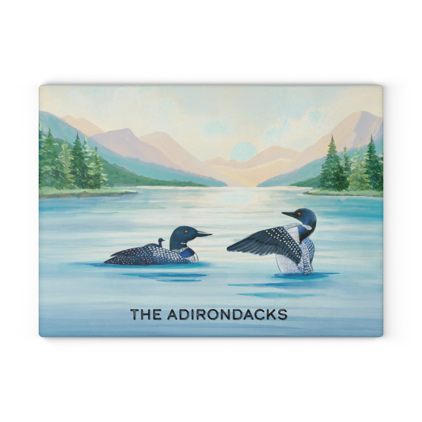 Adirondack Loon Family Glass Cutting and Charcuterie Board - Perfect for Home Chefs and Outdoor Enthusiasts - Made in the USA